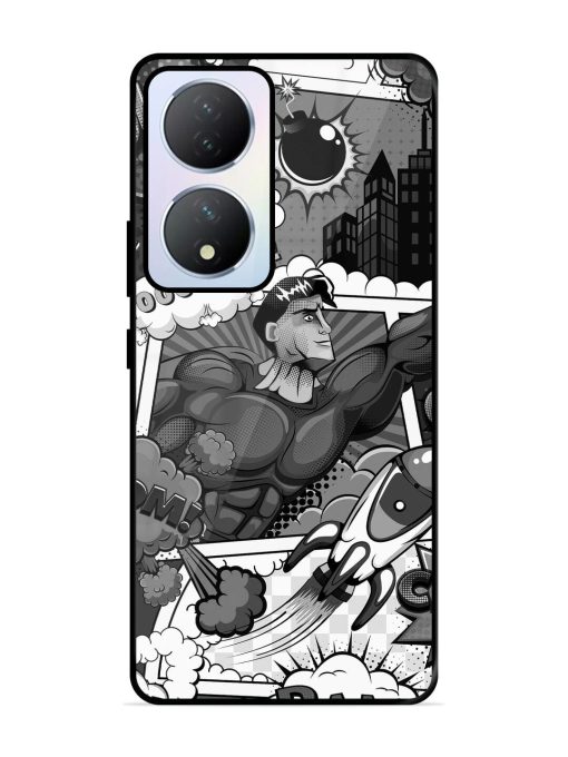 Comic Book Chaos Glossy Soft Edge Case for Vivo Y100A (5G) Chachhi