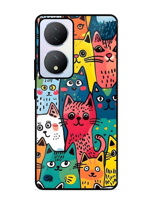 Feline Frenzy Glossy Soft Edge Case for Vivo Y100A (5G) Chachhi