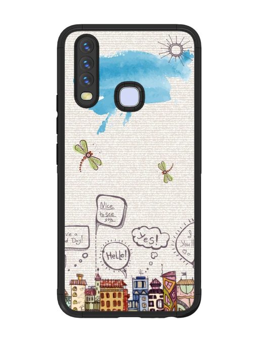Doodle City Glossy Soft Edge Case for Vivo Y12