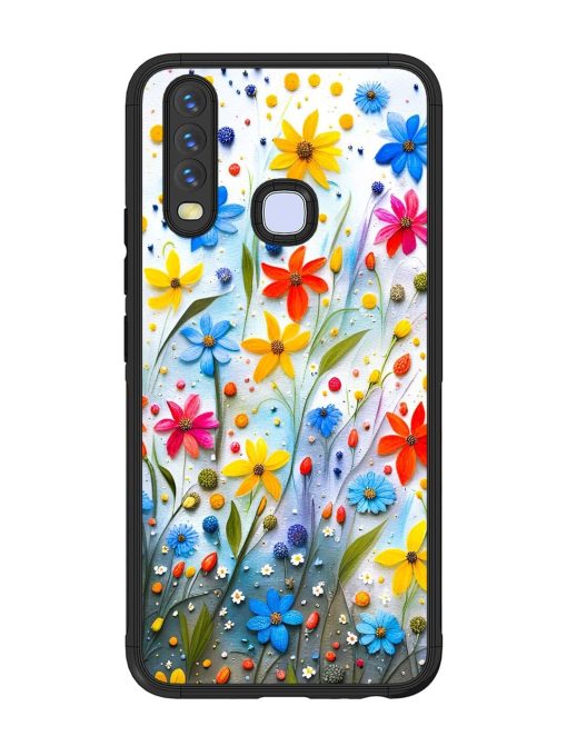 Vibrant Floral Glossy Soft Edge Case for Vivo Y12 Chachhi