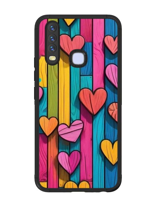 Rainbow Of Hearts Glossy Soft Edge Case for Vivo Y12 Chachhi