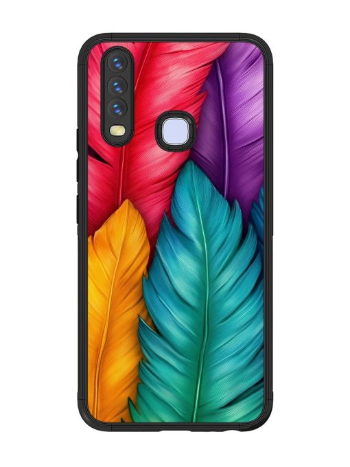 Rainbow Feathers Glossy Soft Edge Case for Vivo Y12 Chachhi