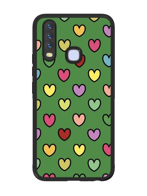 Rainbow Heart Parade Glossy Soft Edge Case for Vivo Y12 Chachhi