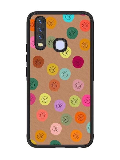 Swirly Dots On Kraft Glossy Soft Edge Case for Vivo Y12 Chachhi