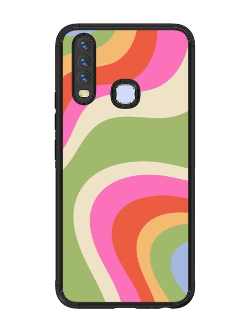 Wavy Rainbow Wonderland Glossy Soft Edge Case for Vivo Y12 Chachhi