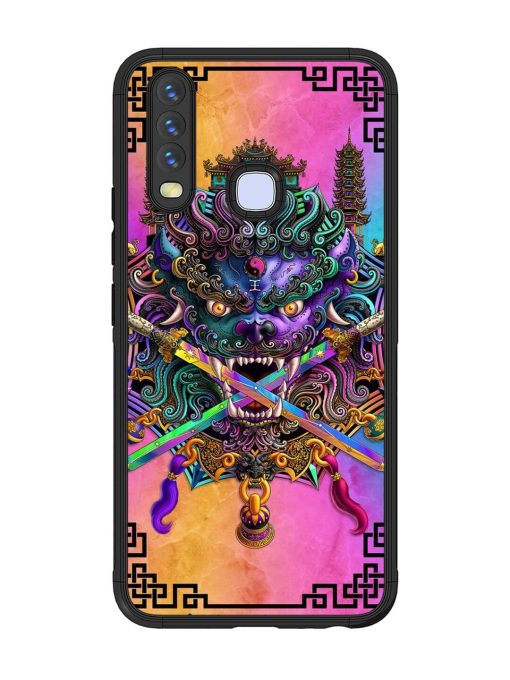 Psychedelic Fu Dog Tapestry Glossy Soft Edge Case for Vivo Y12 Chachhi