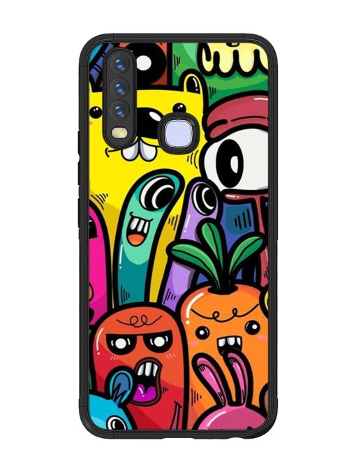 Whimsical Doodle Chaos Glossy Soft Edge Case for Vivo Y12 Chachhi