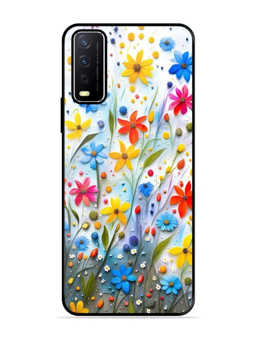 Vibrant Floral Glossy Soft Edge Case for Vivo Y12S Chachhi