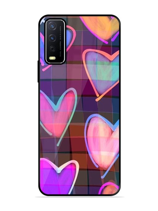 Neon Hearts Glossy Soft Edge Case for Vivo Y12S Chachhi