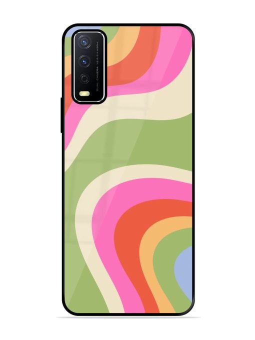 Wavy Rainbow Wonderland Glossy Soft Edge Case for Vivo Y12S Chachhi