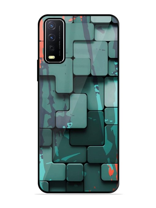 Abstract Geometric Mosaic Glossy Soft Edge Case for Vivo Y12S