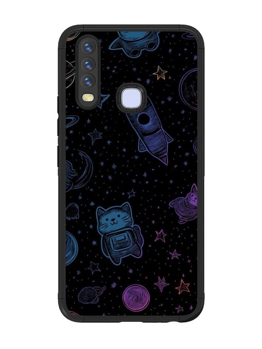 Cosmic Cat Chaos Glossy Soft Edge Case for Vivo Y15