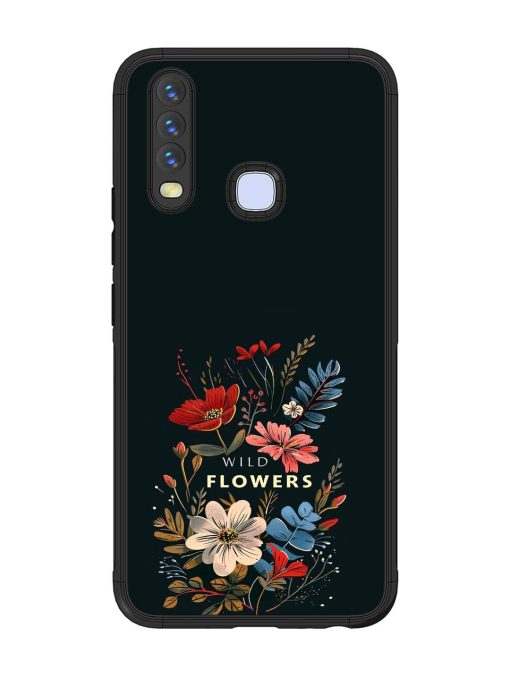 Dark Floral Glossy Soft Edge Case for Vivo Y15