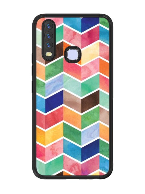 Watercolor Chevron Whimsy Glossy Soft Edge Case for Vivo Y15