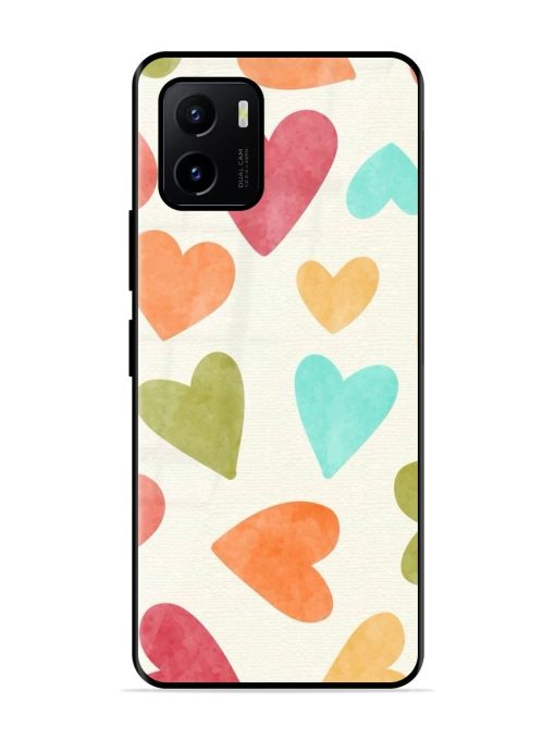 Watercolor Hearts Glossy Soft Edge Case for Vivo Y15S Chachhi