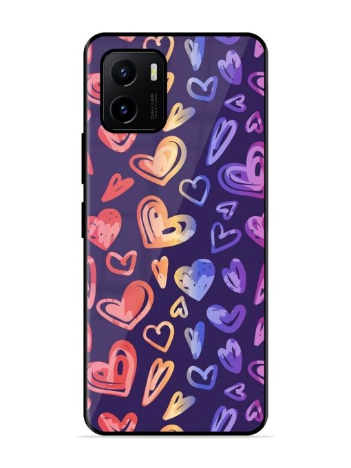 Rainbow Hearts Glossy Soft Edge Case for Vivo Y15S Chachhi