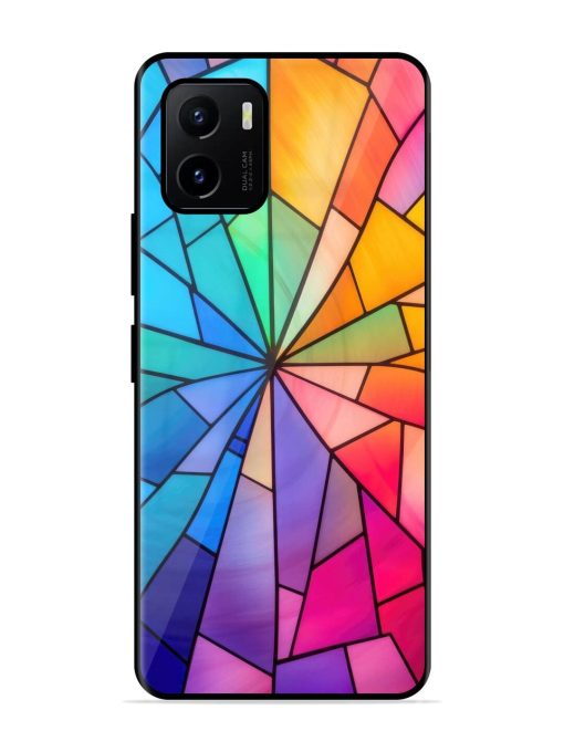 Stained Glass Kaleidoscope Of Colors Glossy Soft Edge Case for Vivo Y15S Chachhi