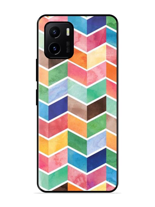 Watercolor Chevron Whimsy Glossy Soft Edge Case for Vivo Y15S Chachhi