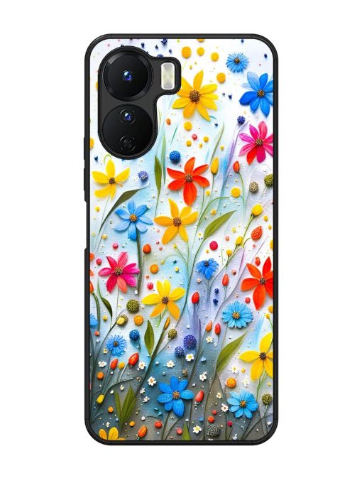 Vibrant Floral Glossy Soft Edge Case for Vivo Y16