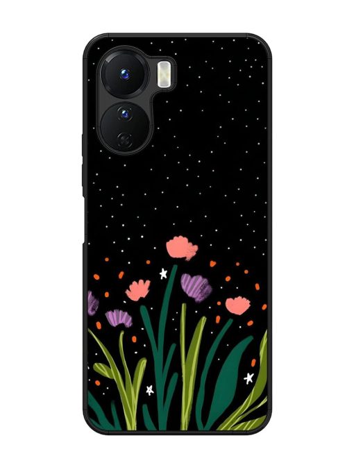 Midnight Bloom Glossy Soft Edge Case for Vivo Y16 Chachhi