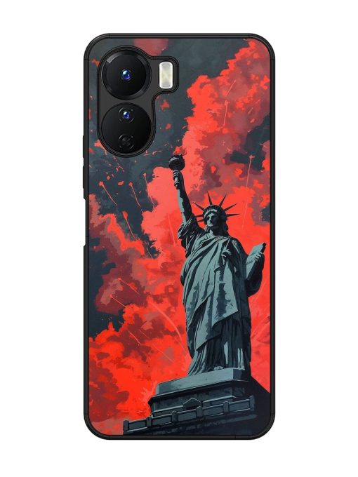 Lady Liberty'S Firework Finale Glossy Soft Edge Case for Vivo Y16 Chachhi