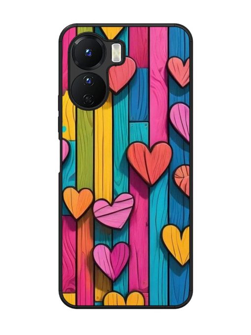 Rainbow Of Hearts Glossy Soft Edge Case for Vivo Y16 Chachhi