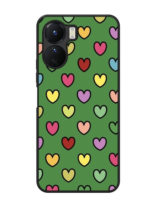 Rainbow Heart Parade Glossy Soft Edge Case for Vivo Y16 Chachhi