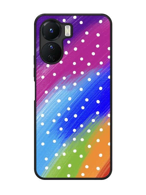 Rainbow Polka Dot Dream Glossy Soft Edge Case for Vivo Y16 Chachhi