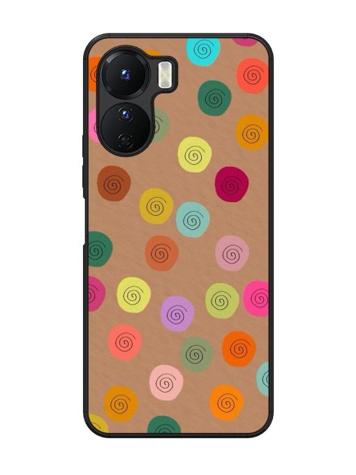 Swirly Dots On Kraft Glossy Soft Edge Case for Vivo Y16 Chachhi