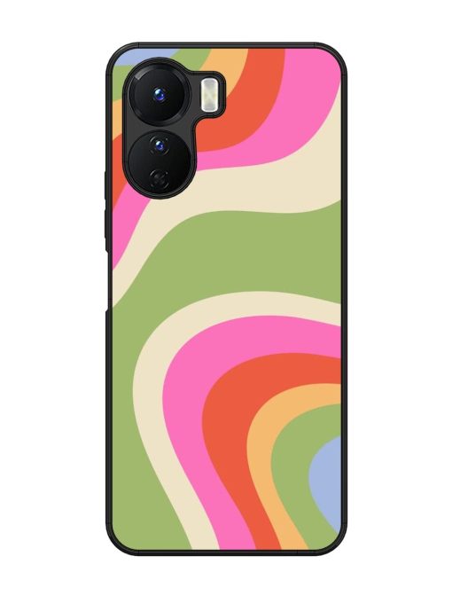 Wavy Rainbow Wonderland Glossy Soft Edge Case for Vivo Y16 Chachhi