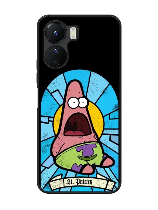 St. Patrick'S Day Stained Glass Patrick Star Glossy Soft Edge Case for Vivo Y16