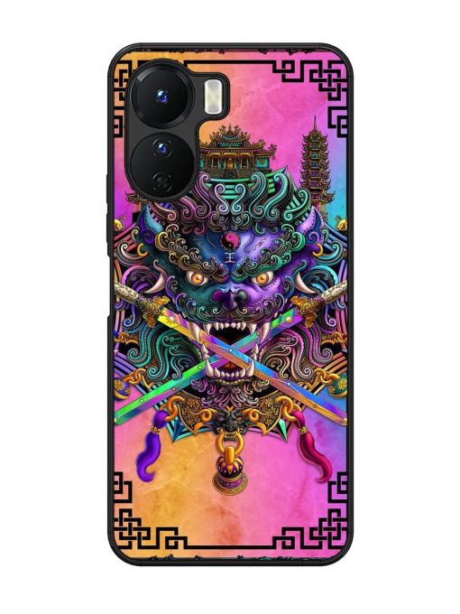 Psychedelic Fu Dog Tapestry Glossy Soft Edge Case for Vivo Y16 Chachhi