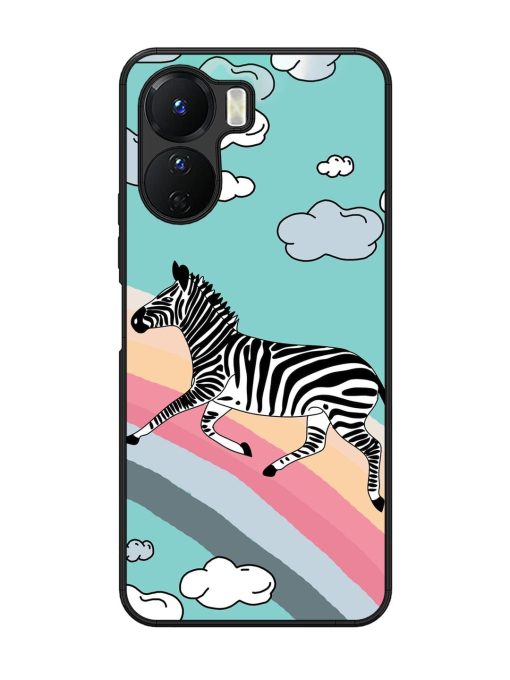 Zebra On A Rainbow Glossy Soft Edge Case for Vivo Y16 Chachhi