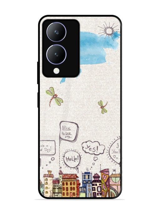 Doodle City Glossy Soft Edge Case for Vivo Y17S Chachhi