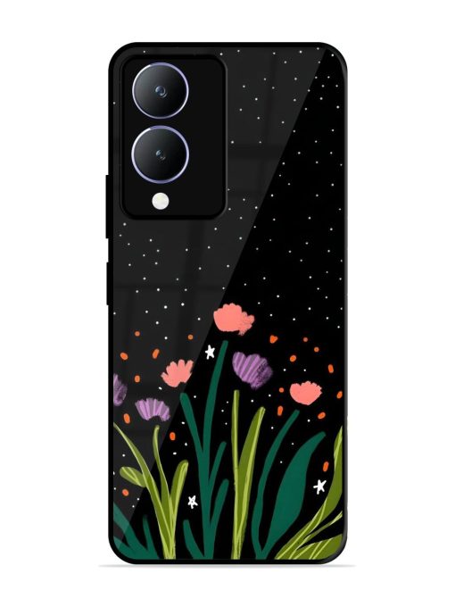 Midnight Bloom Glossy Soft Edge Case for Vivo Y17S Chachhi