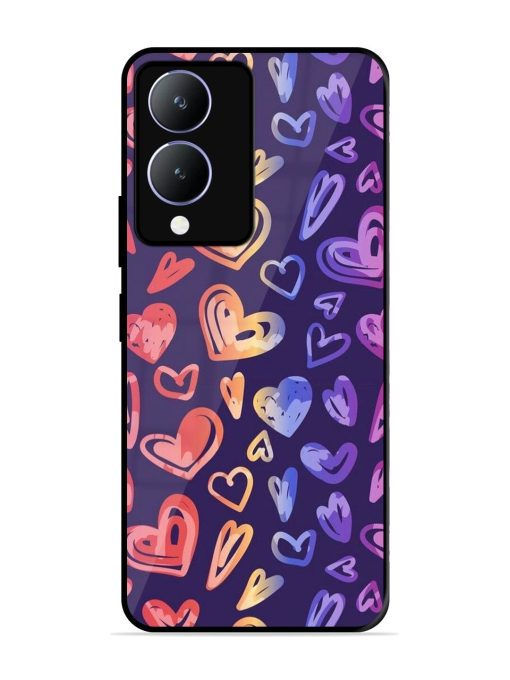 Rainbow Hearts Glossy Soft Edge Case for Vivo Y17S Chachhi