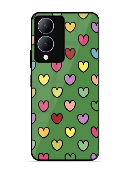 Rainbow Heart Parade Glossy Soft Edge Case for Vivo Y17S Chachhi