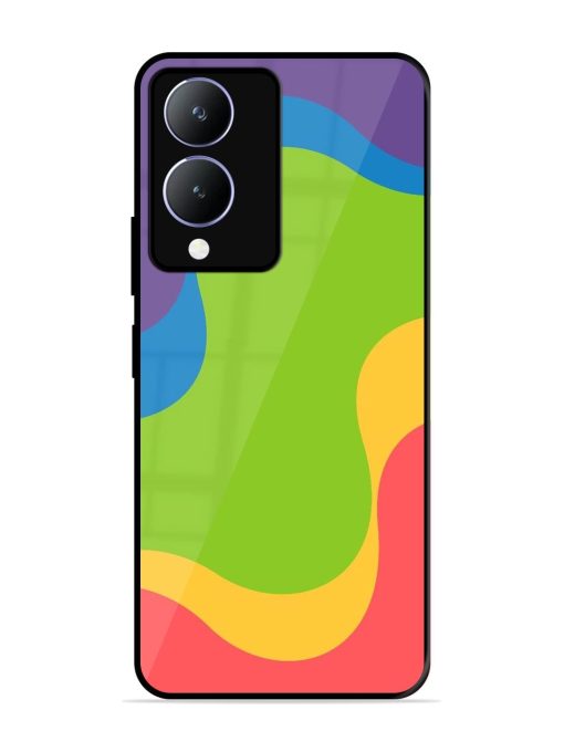 Wavy Rainbow Wonderland Glossy Soft Edge Case for Vivo Y17S Chachhi