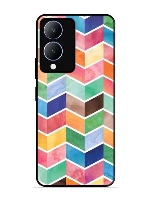 Watercolor Chevron Whimsy Glossy Soft Edge Case for Vivo Y17S Chachhi