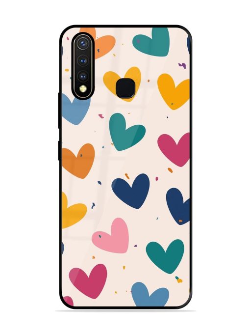 Rainbow Hearts Glossy Soft Edge Case for Vivo Y19