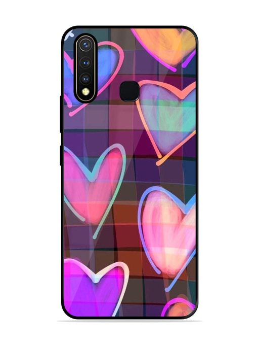 Neon Hearts Glossy Soft Edge Case for Vivo Y19