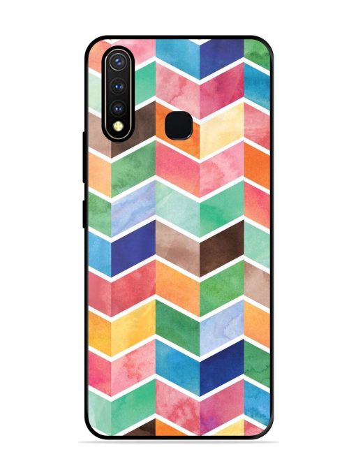 Watercolor Chevron Whimsy Glossy Soft Edge Case for Vivo Y19