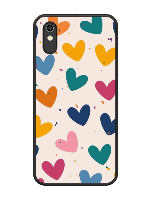 Rainbow Hearts Glossy Soft Edge Case for Vivo Y1S