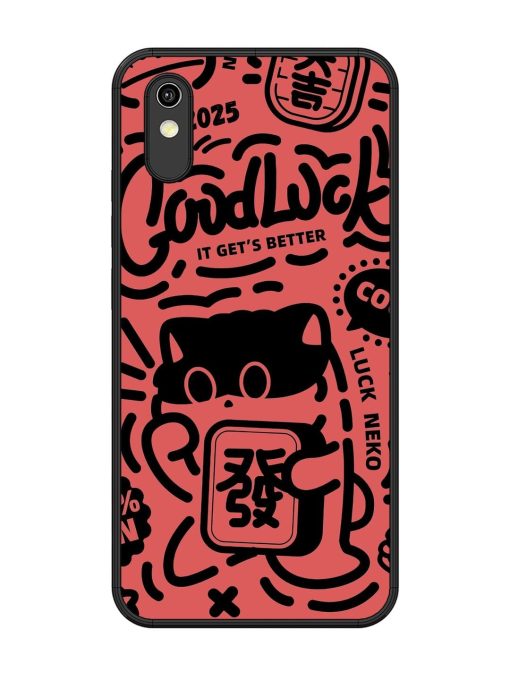 Lucky Cat Doodle Glossy Soft Edge Case for Vivo Y1S