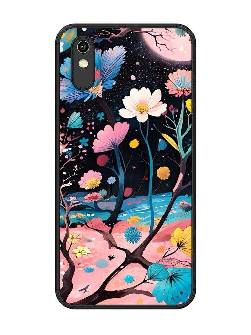 Cosmic Bloom Glossy Soft Edge Case for Vivo Y1S