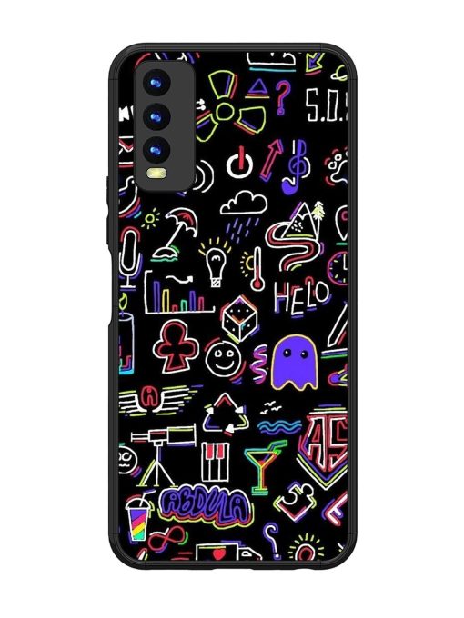 Neon Doodle Glossy Soft Edge Case for Vivo Y20 Chachhi