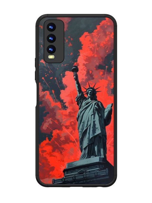 Lady Liberty'S Firework Finale Glossy Soft Edge Case for Vivo Y20 Chachhi