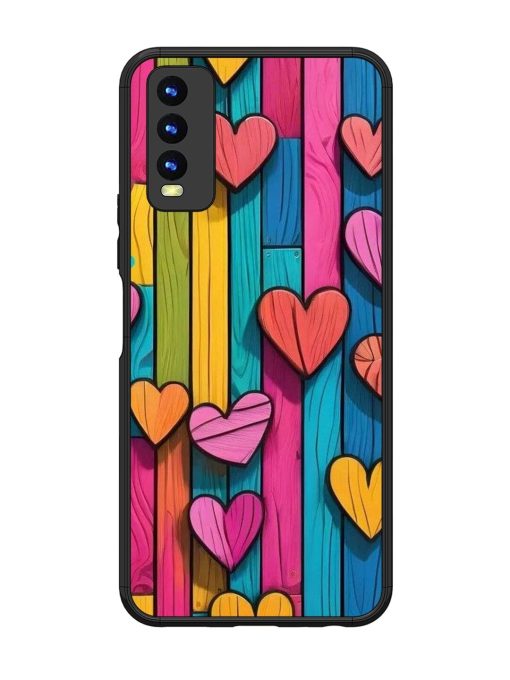 Rainbow Of Hearts Glossy Soft Edge Case for Vivo Y20 Chachhi