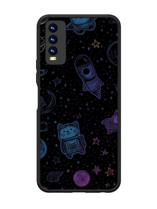 Cosmic Cat Chaos Glossy Soft Edge Case for Vivo Y20 Chachhi