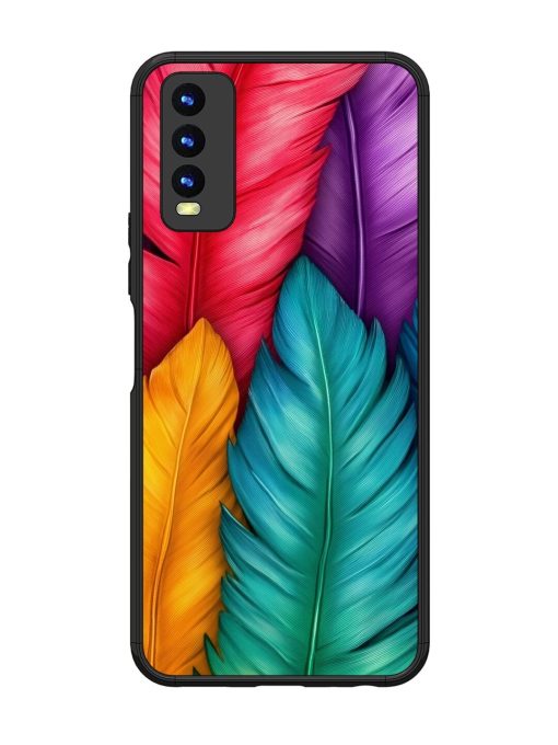 Rainbow Feathers Glossy Soft Edge Case for Vivo Y20 Chachhi